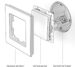 Выключатель одноклавишный проходной (серебряный) (W1112006)