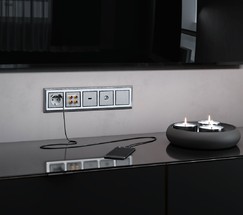 Акустическая розетка (cеребряный рифленый) (W1185009)