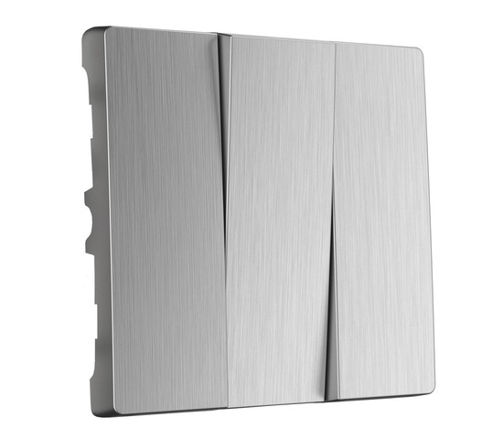 Набор клавиш для выключателя трехклавишного (cеребряный рифленый) (W1139009)