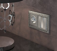 Набор клавиш для выключателя трехклавишного (cеребряный рифленый) (W1139009)