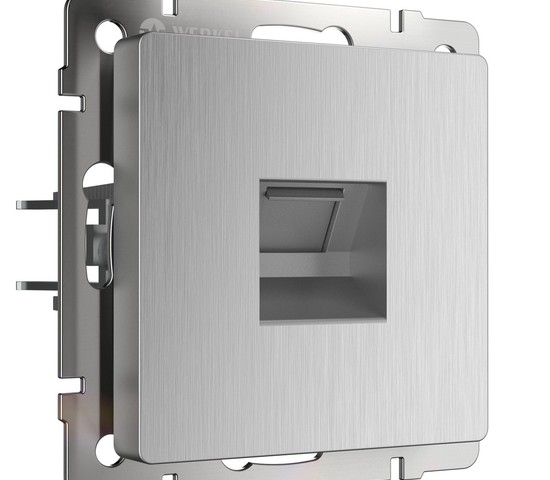 Розетка Ethernet RJ-45 (cеребряный рифленый) (W1181009)