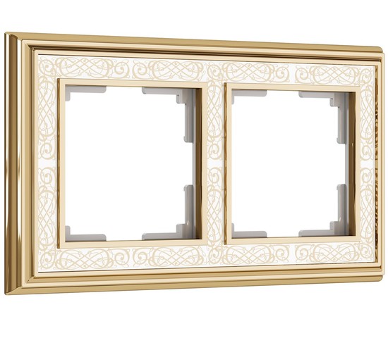 Рамка на 2 поста Palacio Gracia (золото/белый) (W0021429)