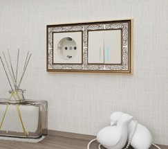 Рамка на 2 поста Palacio Gracia (золото/белый) (W0021429)