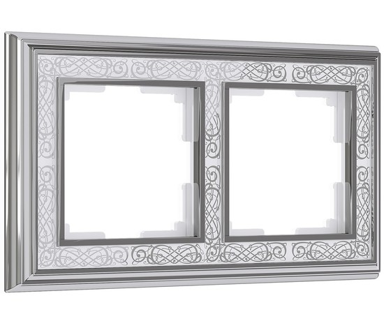 Рамка на 2 поста Palacio Gracia (хром/белый) (W0021431)