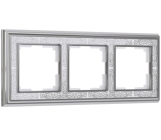Рамка на 3 поста Palacio Gracia (хром/белый) (W0031431)