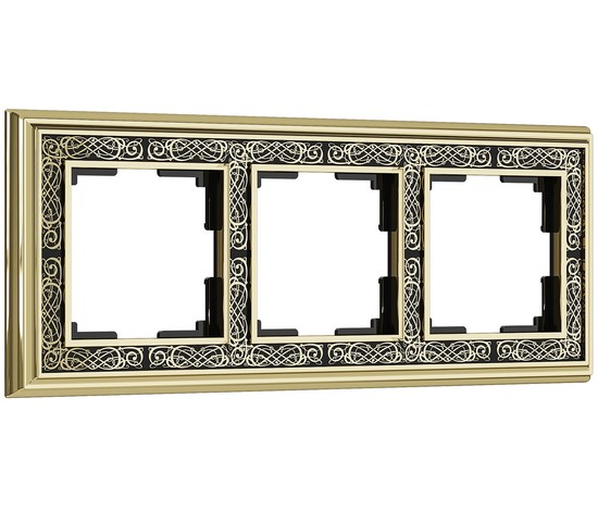 Рамка на 3 поста Palacio Gracia (золото/черный) (W0031430)