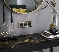 Рамка на 3 поста Palacio Gracia (золото/черный) (W0031430)