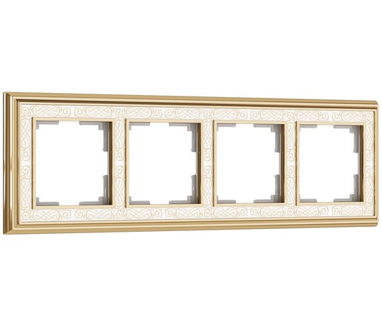 Рамка на 4 поста Palacio Gracia (золото/белый) (W0041429)