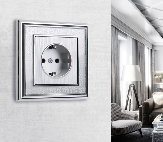 Рамка на 1 пост Palacio Gracia (хром/белый) (W0011431)