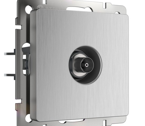 ТВ-розетка оконечная (cеребряный рифленый) (W1183009)