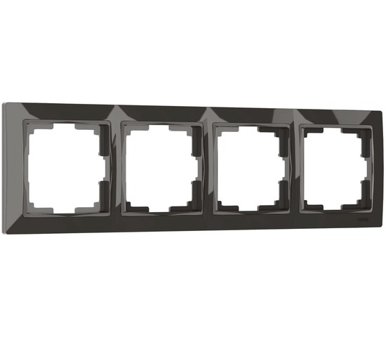 Рамка на 4 поста Snabb basic (серо-коричневый) (W0042007)