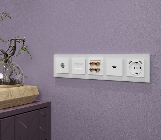 Рамка на 5 постов Favorit (белый матовый,стекло) (W0051105)