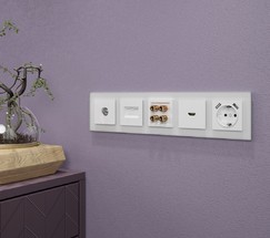 Рамка на 5 постов Favorit (белый матовый,стекло) (W0051105)