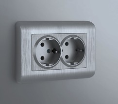 Рамка для двойной розетки Stream (серебряный) (W0082106)