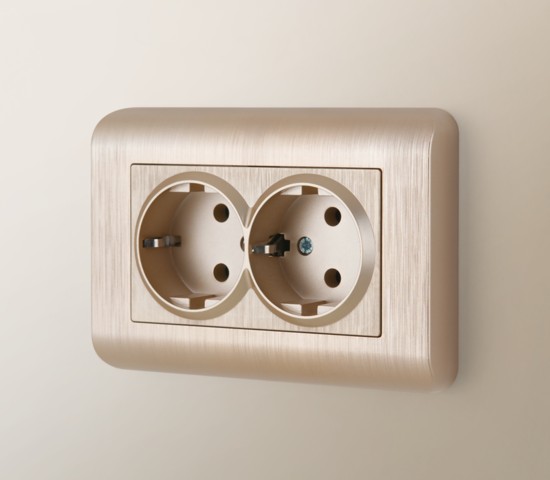 Рамка для двойной розетки Stream (шампань) (W0082111)