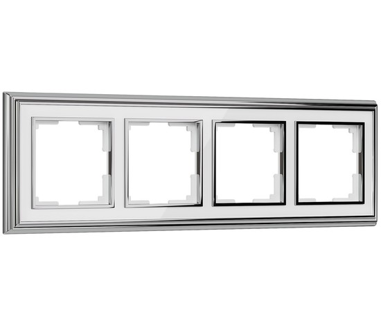 Рамка на 4 поста Palacio (хром/белый) (W0041331)