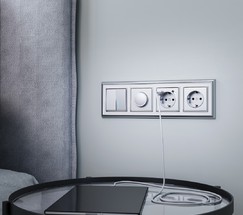 Рамка на 4 поста Palacio (хром/белый) (W0041331)