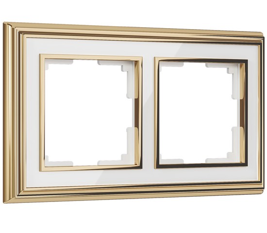 Рамка на 2 поста Palacio (золото/белый) (W0021329)