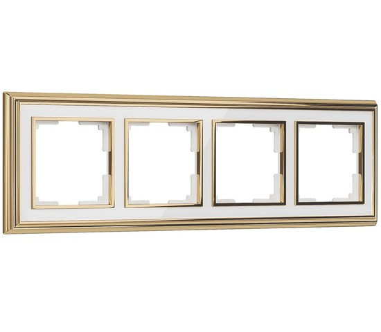Рамка на 4 поста Palacio (золото/белый) (W0041329)