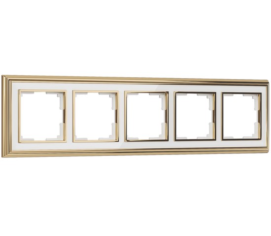 Рамка на 5 постов Palacio (золото/белый) (W0051329)