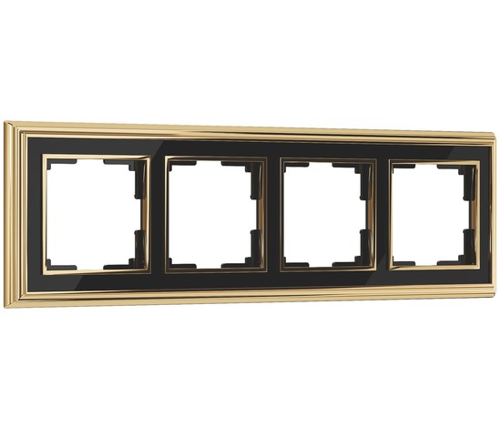 Рамка на 4 поста Palacio (золото/черный) (W0041330)