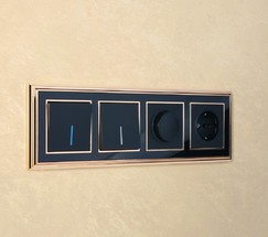 Рамка на 4 поста Palacio (золото/черный) (W0041330)