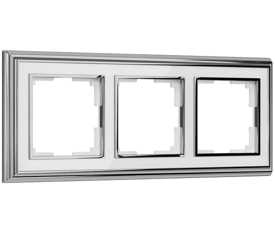 Рамка на 3 поста Palacio (хром/белый) (W0031331)