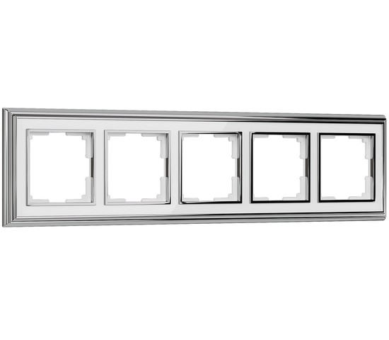 Рамка на 5 постов Palacio (хром/белый) (W0051331)