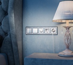 Рамка на 5 постов Palacio (хром/белый) (W0051331)