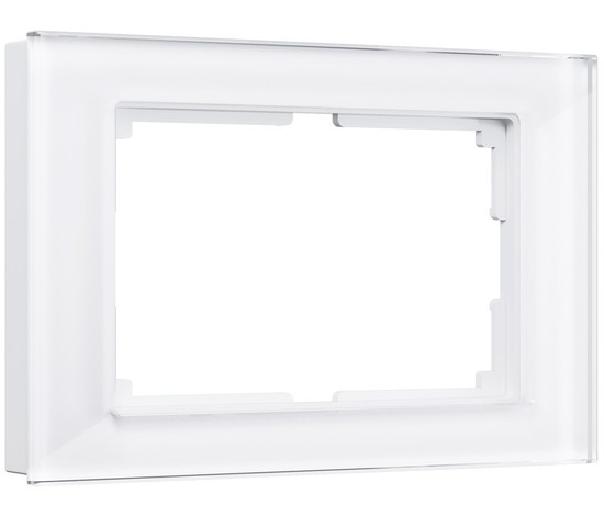Рамка для двойной розетки Favorit (белый,стекло) (W0081101)