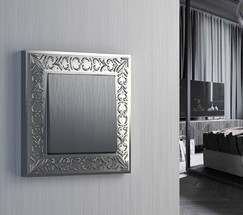 Выключатель одноклавишный проходной (cеребряный рифленый) (W1112009)