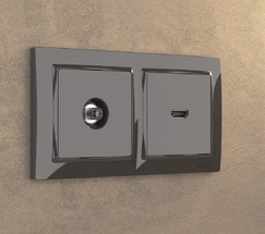 Розетка HDMI (серо-коричневый) (WL07-60-11)