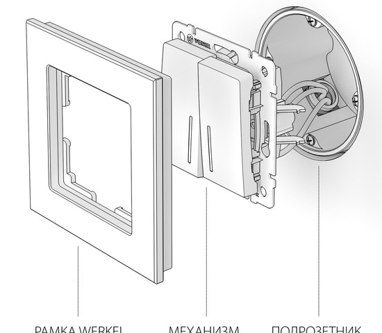 Выключатель двухклавишный с подсветкой (серо-коричневый) (W1120107)