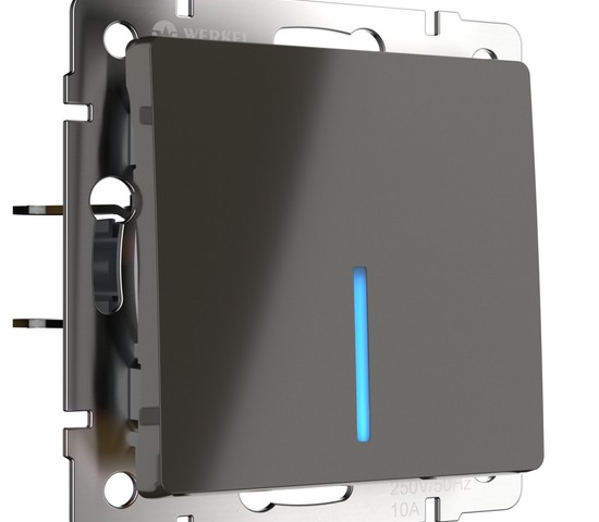 Выключатель одноклавишный с подсветкой (серо-коричневый) (W1110107)