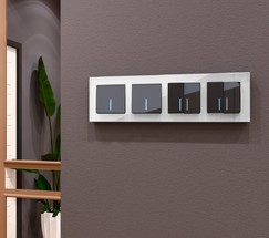 Выключатель одноклавишный с подсветкой (серо-коричневый) (W1110107)