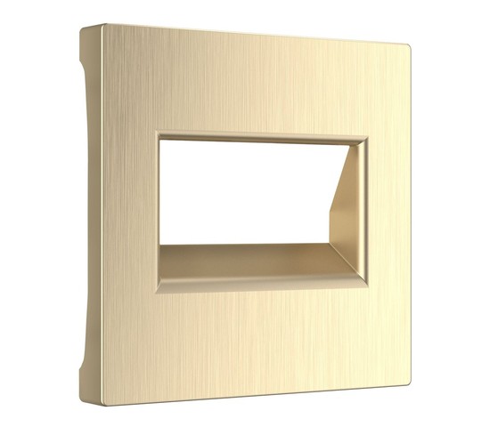 Накладка для двойной розетки Еthernet RJ-45 (шампань рифленый) (W1191110)