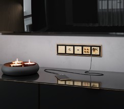 Накладка для розетки USB (шампань рифленый) (W1179510)