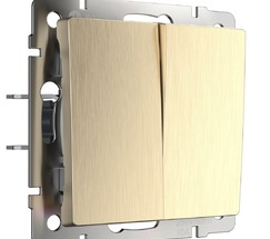 Выключатель двухклавишный (шампань рифленый) (W1120010)