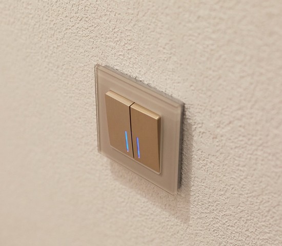 Выключатель двухклавишный с подсветкой (шампань рифленый) (W1120110)