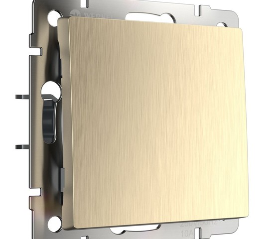 Выключатель одноклавишный проходной (шампань рифленый) (W1112010)