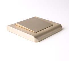 Выключатель одноклавишный проходной (шампань рифленый) (W1112010)