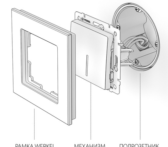 Выключатель одноклавишный проходной с подсветкой (шампань рифленый) (W1112110)