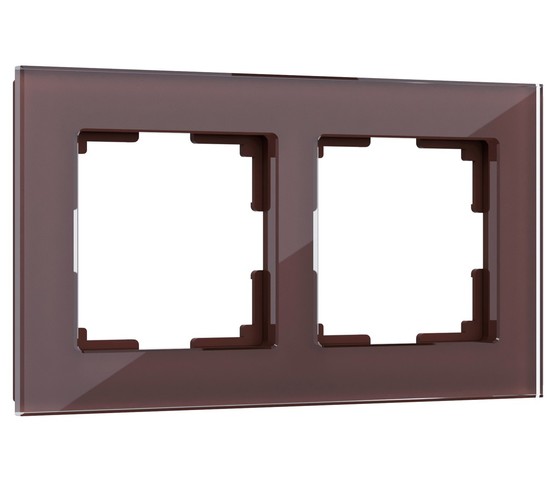 Рамка на 2 поста Favorit (мокко,стекло) (W0021118)