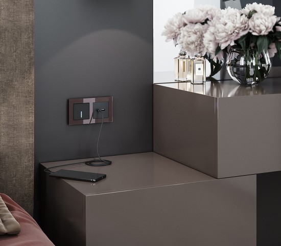 Рамка на 2 поста Favorit (мокко,стекло) (W0021118)