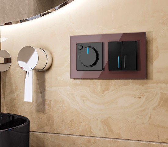 Рамка на 2 поста Favorit (мокко,стекло) (W0021118)