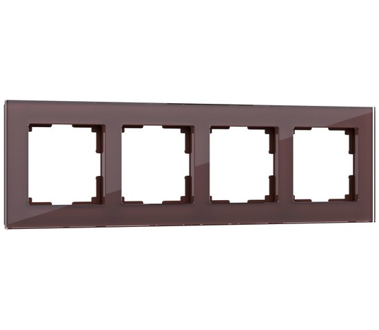 Рамка на 4 поста Favorit (мокко,стекло) (W0041118)