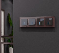 Рамка на 4 поста Favorit (мокко,стекло) (W0041118)