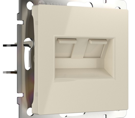 Розетка двойная Ethernet RJ-45 (слоновая кость) (W1181103)