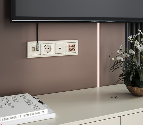 Розетка с заземлением, шторками и USB тип A+C (слоновая кость) (W1171703)