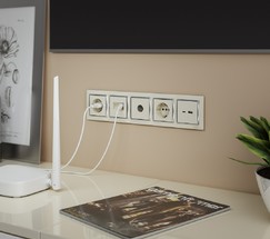 Розетка USB тип A+С (слоновая кость) (W1171803)